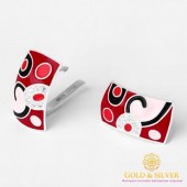 Серебряные Серьги 925 проба. Женские серьги с ювелирной эмалью 2646e