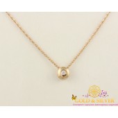 Золотое колье с одним камушком 860113