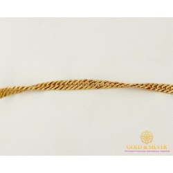 Золотий Браслет 585 проба. Браслет з червоного золота, плетіння Сінгапур. 8296120