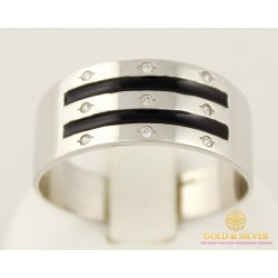 Серебряное кольцо 925 проба. Кольцо с черной эмалью 5.3 грамма. 1547e