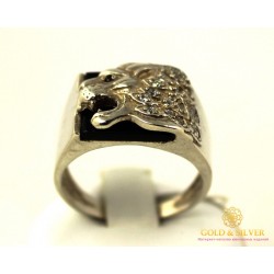 Серебряное кольцо 800 проба. Мужское Кольцо Лев pch009c