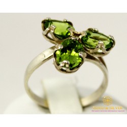 Серебряное кольцо 925 проба. Женское серебряное Кольцо с вставкой Перидот 1381pr
