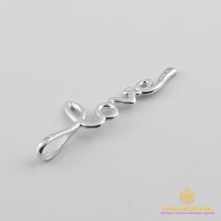 Серебряный подвес 925 проба. Кулон женский Love ('Лав') 3294