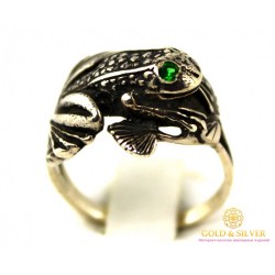 Серебряное кольцо 925 проба. Женское Кольцо Лягушка 1032