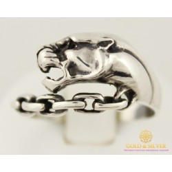 Серебряное кольцо 925 проба. Кольцо Пантера унисекс. 4,11 грамма. 1252