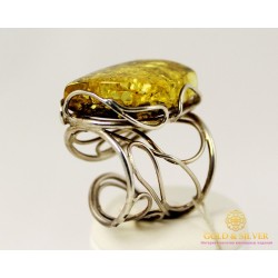 Серебряное кольцо 925 проба. Женское Кольцо Янтарь ya1221