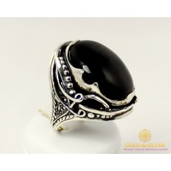 Серебряное кольцо 925 проба. Женское Кольцо Дама с вставкой Улексита. 10329