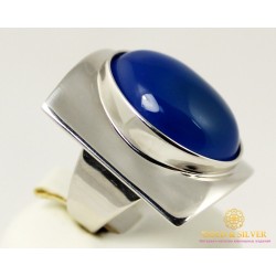 Серебряное кольцо 925 проба. Женское Кольцо Голубой Агат 369472c1