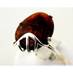 Серебряное кольцо 925 проба. Женское Кольцо Янтарь 001k