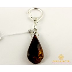 Серебряный Брелок 925 пробы. Брелок Янтарь 13vbr02