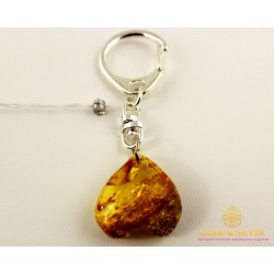 Серебряный Брелок 925 проба. Брелок Янтарь. 13vbr021