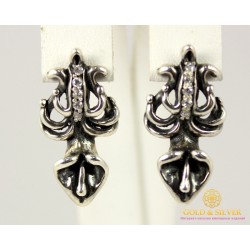 Серебряные Серьги 925 проба. Женские серебряные серьги Ливадия 2429