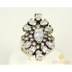 Серебряное кольцо 925 проба. Женское Кольцо с фианитом c10030