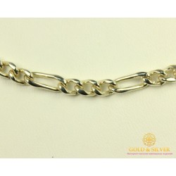 Серебряная Цепь 925 проба. Серебряная цепь плетение Фигаро, 60 сантиметров 6005