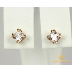 Золотые Серьги 585 проба. Женские серьги с красного золота, Пуссеты SWAROVSKI cp001(s)i