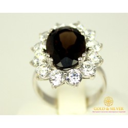 Серебряное Кольцо 925 проба. Женское кольцо Фелиса Дымчатый Кварц 21109р