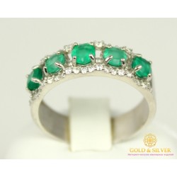 Серебряное кольцо 925 проба. Женское Кольцо Кузина с вставкой Зеленый Агат 16309р2