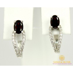 Серебряные Серьги 925 проба. Женские серебряные серьги Барбарис, с вставкой Гранат 21229р