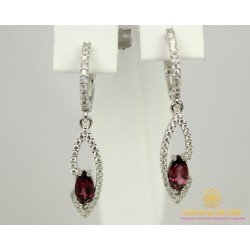 Серебряные Серьги 925 проба. Женские серебряные серьги Консуэлла с вставкой Родолит 20609р