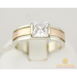Серебряное Кольцо 925 проба. кольцо с вставкой Золота. 4,01 грамма. 130
