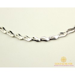 Серебряная цепь 925 проба. Женская серебряная Цепочка, плетение волна 800010с