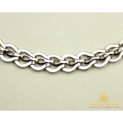 Серебряная Цепь 925 проба. Женская серебряная цепочка, плетение Фараон, 50 сантиметров, 10,94 грамма. 800071с