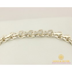 Серебряный Браслет 925 проба. Браслет, плетение Ручеек 40544