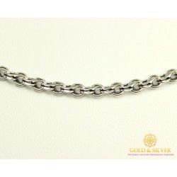 Серебряная Цепь 925 проба. Цепь серебряная, плетение Ручеек, 55 сантиметров. 1212