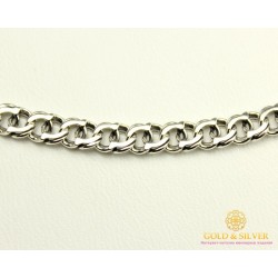 Серебряная Цепь 585 проба. Мужская серебряная цепочка Бисмарк 1812