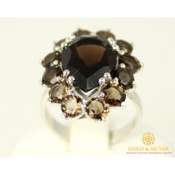 Серебряное кольцо 925 проба. Женское Кольцо Дымчатый Кварц Фелиса Капля 16199р