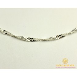 Серебряная Цепь 925 проба. Серебряная цепочка, плетение Сингапур 55 см. 90127204051