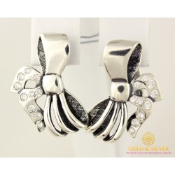 Серебряные Серьги 925 проба. Женские серебряные серьги Бантики 8,3 грамма 2281
