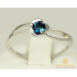 Серебряное кольцо 925 проба. Женское серебярное Кольцо Подарок 4 с вставкой Лондон Топаз 16549r
