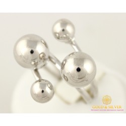 Серебряное Кольцо 925 проба. Кольцо Женское Поцелуи (Сферы). 391076с