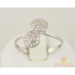 Серебряное кольцо 925 проба.  Женское Кольцо Поцелуи с камнями 320875с