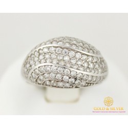 Серебряное кольцо 925 проба. Женское Кольцо Волна с втсавкой фианитов. 2,58 грамма 1591/9р