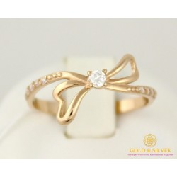 Золотое Кольцо 585 проба. Женское кольцо с красного золота Бантик 380118 Gold & Silver, Украина