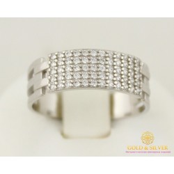 Серебряное женское кольцо 925 проба. Кольцо женское россыпь камней. 380088с