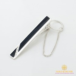 Серебряный зажим для галстука 925 проба. Мужской зажим серебряный. 8052/1е