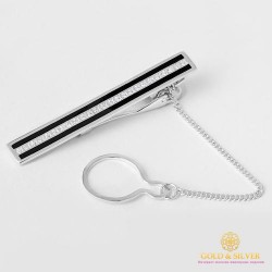Серебряный зажим для галстука 925 проба. Мужской зажим серебряный. 8067е