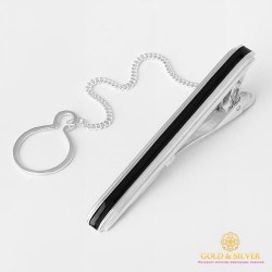 Серебряный зажим для галстука 925 проба. Мужской зажим серебряный. 8159e
