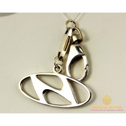 Серебряный Брелок 925 проба. Брелок автомобильный HYUNDAY 8079