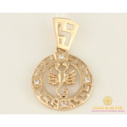 Золотой Кулон 585 проба. Подвес с красного золота, Знак Зодиака Скорпион 33028