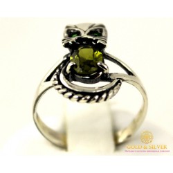 Серебряное кольцо 925 проба. Женское серебряное Кольцо кошка. k095