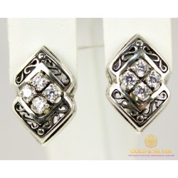 Серебряные Серьги 925 проба. Женские серьги Кардинал. 2011