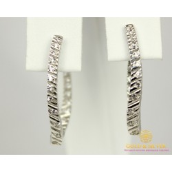 Серебряные Серьги 925 проба. Женские серебряные серьги Рябь 2941p