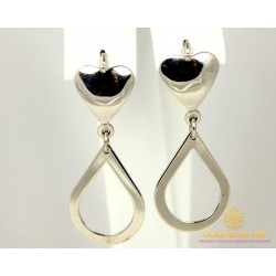 Серебряные Серьги 925 проба. Женские серьги свисающие капли. 400054c