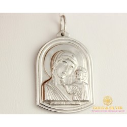 Серебряная Икона 925 проба. Подвес серебряный, Божья Матерь 110288c