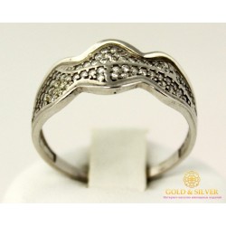 Серебряное кольцо 925 проба. Женское серебряное Кольцо Волна 15859r
