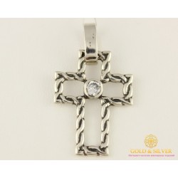 Серебряный Крест 925 проба. Крест ажурный. 3445 